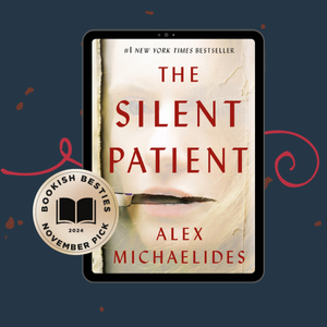 "Bookish Besties November 2024 Pick" with book cover of "The Silent Patient" by Alex Michaelides