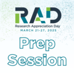 "R A D Prep Sessions" with decorative background