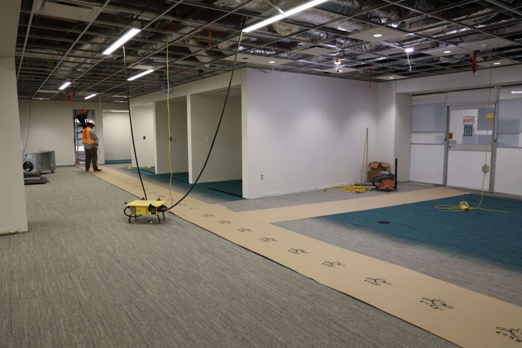 South End, Third Floor, Gibson D. Lewis Library, with updated carpeting