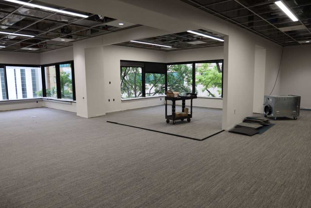 South End, Third Floor, Gibson D. Lewis Library, renovated space showing updated group study room area